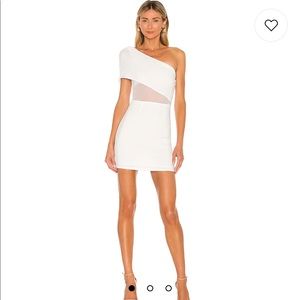 Revolve one shoulder white mini dress